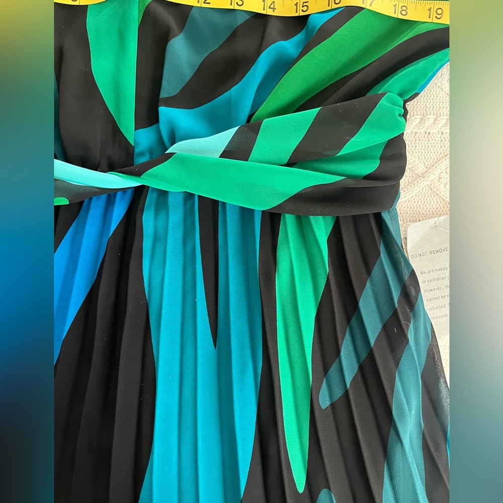 London Times Elegant Multicolor Sleeveless Double V Dress Women’s Size 10 - Picture 11 of 14